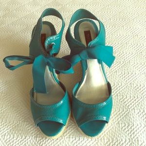Teal Lace- Tie Espadrilles